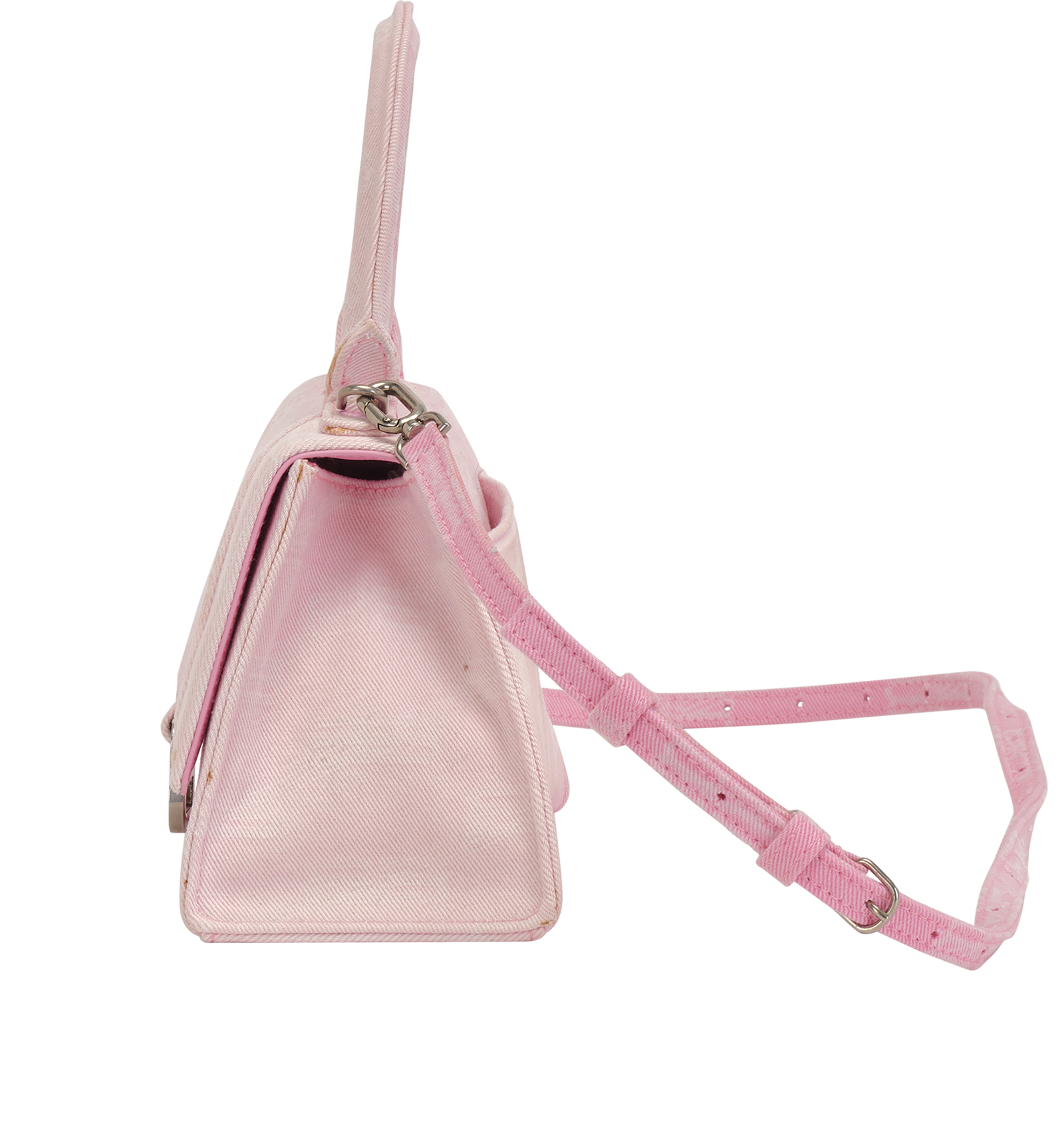 Small Hourglass, &pound;295, Handbags, Pink, Fabric, Bottom view